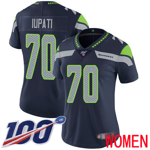 Seattle Seahawks Limited Navy Blue Women Mike Iupati Home Jersey NFL Football #70 100th Season Vapor Untouchable